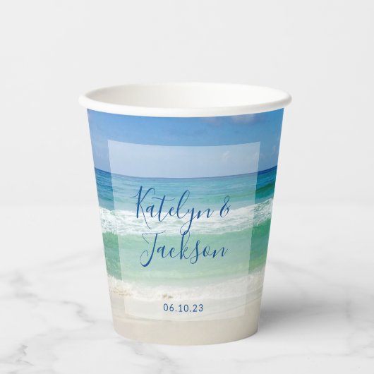 Hochzeit von Wellen aus dem tropischen Meer Pappbecher (Vorderseite)