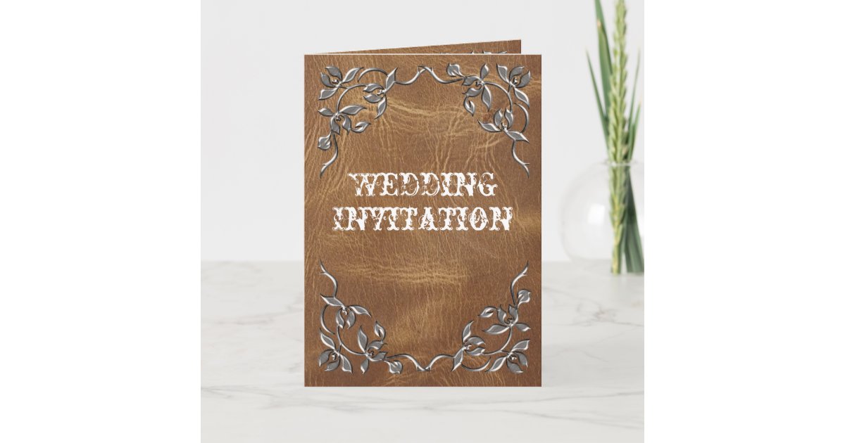 Hochzeit von Western Leather Einladung Zazzle.de