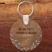 Hochzeit von Western Leather Schlüsselanhänger (Vorderseite)