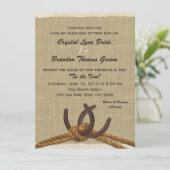 Hochzeit von Western und Pferdeschuhen Einladung (Stehend Vorderseite)