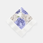 Hochzeit von White and Blue Peony Florals Serviette (Ecke)