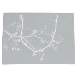 Hochzeit von White Gray Bird Branches Große Geschenktüte