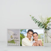 Hochzeit von White Tulip und Pearl Spring Save the Save The Date (Stehend Vorderseite)