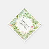 Hochzeit von Wild-Blattwerk in Aquarellen Serviette (Ecke)