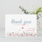 Hochzeit von Wild-Flora Dankeskarte (Stehend Vorderseite)