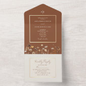 Hochzeit von Wildblumen All In One Einladung (Innen Boden)