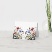 Hochzeit von Wildblumen Dankeskarte (Rückseite)
