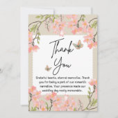 Hochzeit von Wildblumen Dankeskarte (Vorderseite)