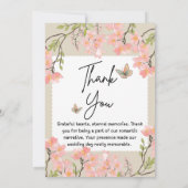 Hochzeit von Wildblumen Dankeskarte (Rückseite)