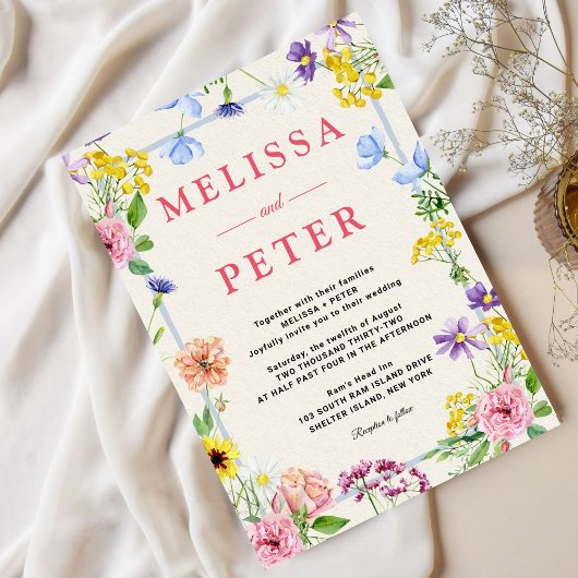 Hochzeit von Wildblumen Einladung