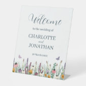 Hochzeit von Wildblumen und Schmetterlingen Sockelschild (Vorderseite)