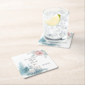 Hochzeit von Winterhirschen und Foliage Rechteckiger Pappuntersetzer (Vor Ort)