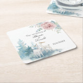 Hochzeit von Winterhirschen und Foliage Rechteckiger Pappuntersetzer (angewinkelt)