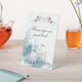 Hochzeit von Winterhirschen und Foliage Sockelschild (In SItu)