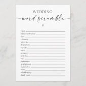 Hochzeit von Word Scramble Brautparty Programm (Vorderseite)