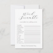 Hochzeit von Word Scramble Junggeselinnen-Abschied Karte (Vorderseite)