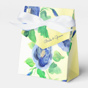 Hochzeit von Zelt Style Blue Watercolor-Rose Geschenkschachtel