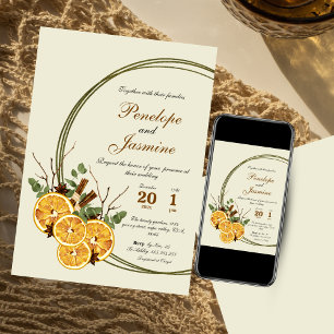 Hochzeit von Zitrusfrüchten Einladung