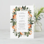 Hochzeit von Zitrusfrüchten Einladung (Stehend Vorderseite)