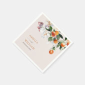 Hochzeit von Zitrusfrüchten und Grünpflanzen Serviette (Ecke)