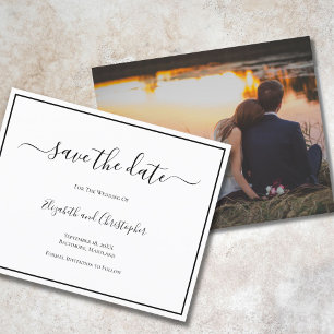 Hochzeit Vormerkung Elegante formelle Fotokarte