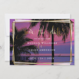 Hochzeit Vormerkung Exotische Tropische Nacht St Save The Date