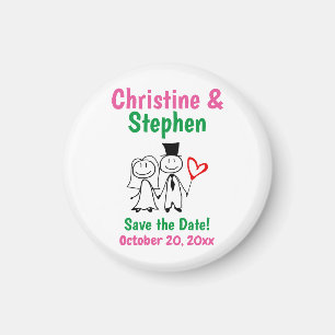 Hochzeit Vormerkung Geschenk Süßes Cartoon-Paar Magnet
