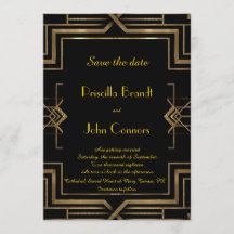 Hochzeit Vormerkung, schwarz, Great-Gatsby, Schrif