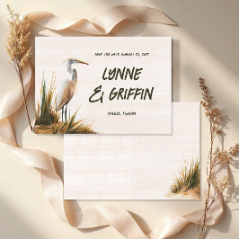 Hochzeit Vormerkung Silberreiher in Dünen Save The Date