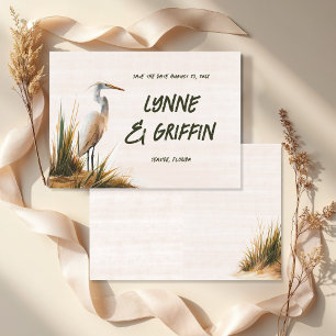 Hochzeit Vormerkung Silberreiher in Dünen Save The Date
