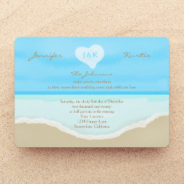 Hochzeit Vow Renewal Watercolor Beach Blue Einladung