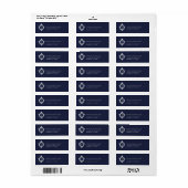 Hochzeit Wappen Navy Blue Monogram Vintag Elegant (Vorne)