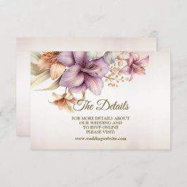 Hochzeit Wasserfarbe Boho Rosa Blume Elegant Begleitkarte