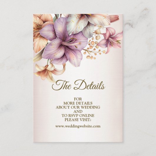 Hochzeit Wasserfarbe Boho Rosa Blume Elegant Begleitkarte (Vorderseite)