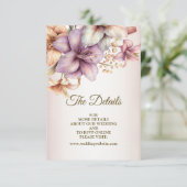 Hochzeit Wasserfarbe Boho Rosa Blume Elegant Begleitkarte (Stehend Vorderseite)