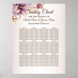 Hochzeit Wasserfarbe Boho Rosa Blume Elegant Poster