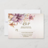 Hochzeit Wasserfarbe Boho Rosa Blume Elegant RSVP Karte (Vorderseite)