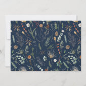 Hochzeit Wasserfarbe botanische Marine Blau modern Save The Date (Rückseite)