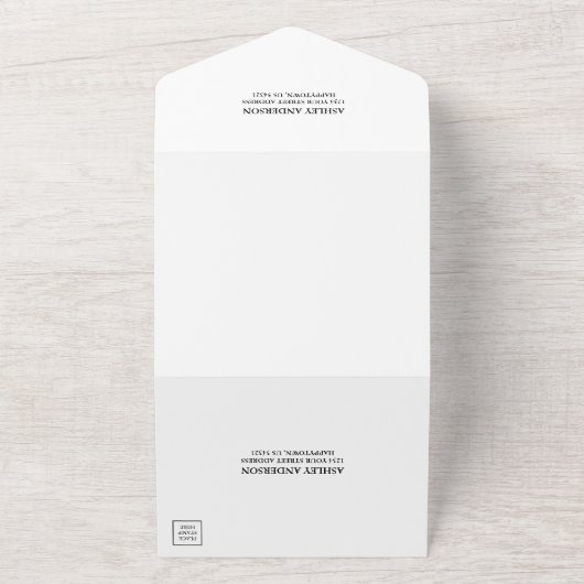 Hochzeit Wasserfarbe Burgund Blumengrün All In One Einladung (Außenbereich)