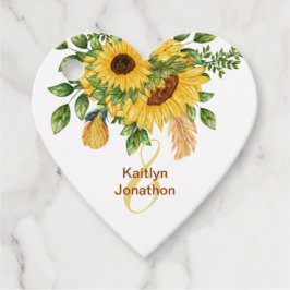 Hochzeit Wasserfarbe Land Gold Sonnenblumen Leaf Geschenkanhänger