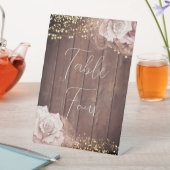 Hochzeit Wasserfarbe Romantische Rose auf rustikal Sockelschild (In Situ)