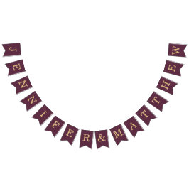 Hochzeit Wein Farbe Golden Bride Groom Namen einfa Wimpelkette