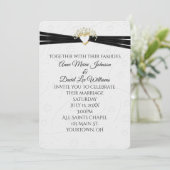 Hochzeit Weiß mit Blumenkohl mit Herz Einladung (Stehend Vorderseite)