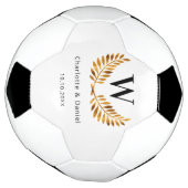 Hochzeit weiß schwarzes Gold Lorbeerkranz Monogram Fußball (Gedreht)