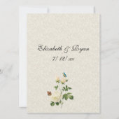 Hochzeit, Weiße Rosen, Heiratsbeirat Einladung (Rückseite)