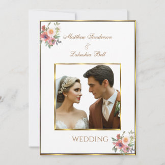 Hochzeit Weißgold Modern Elegant Schön Einladung