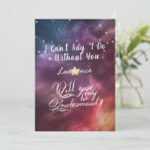 Hochzeit werden Sie meine Bridesmaid-Konstellation Einladung (Stehend Vorderseite)