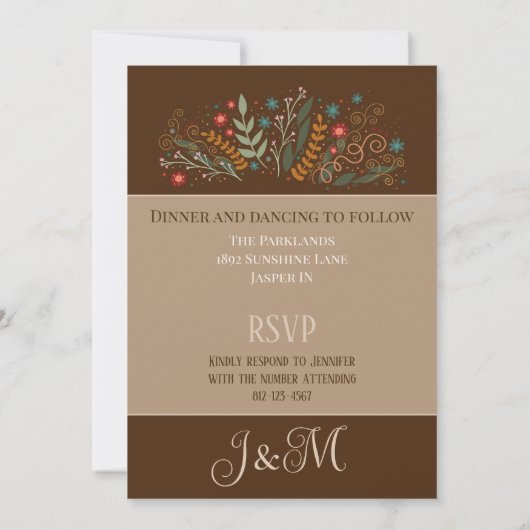 Hochzeit Wildblumen Moderne Inspirivity Elegant Einladung (Rückseite)