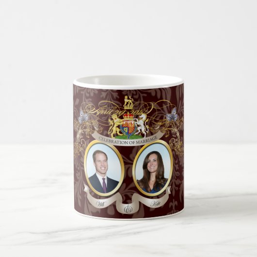 Hochzeit Will & Kate /DIY Farben Kaffeetasse (Mittel)
