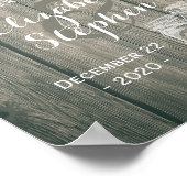 Hochzeit Willkommen Rustic Wood Mason Jar String L Poster (Ecke)